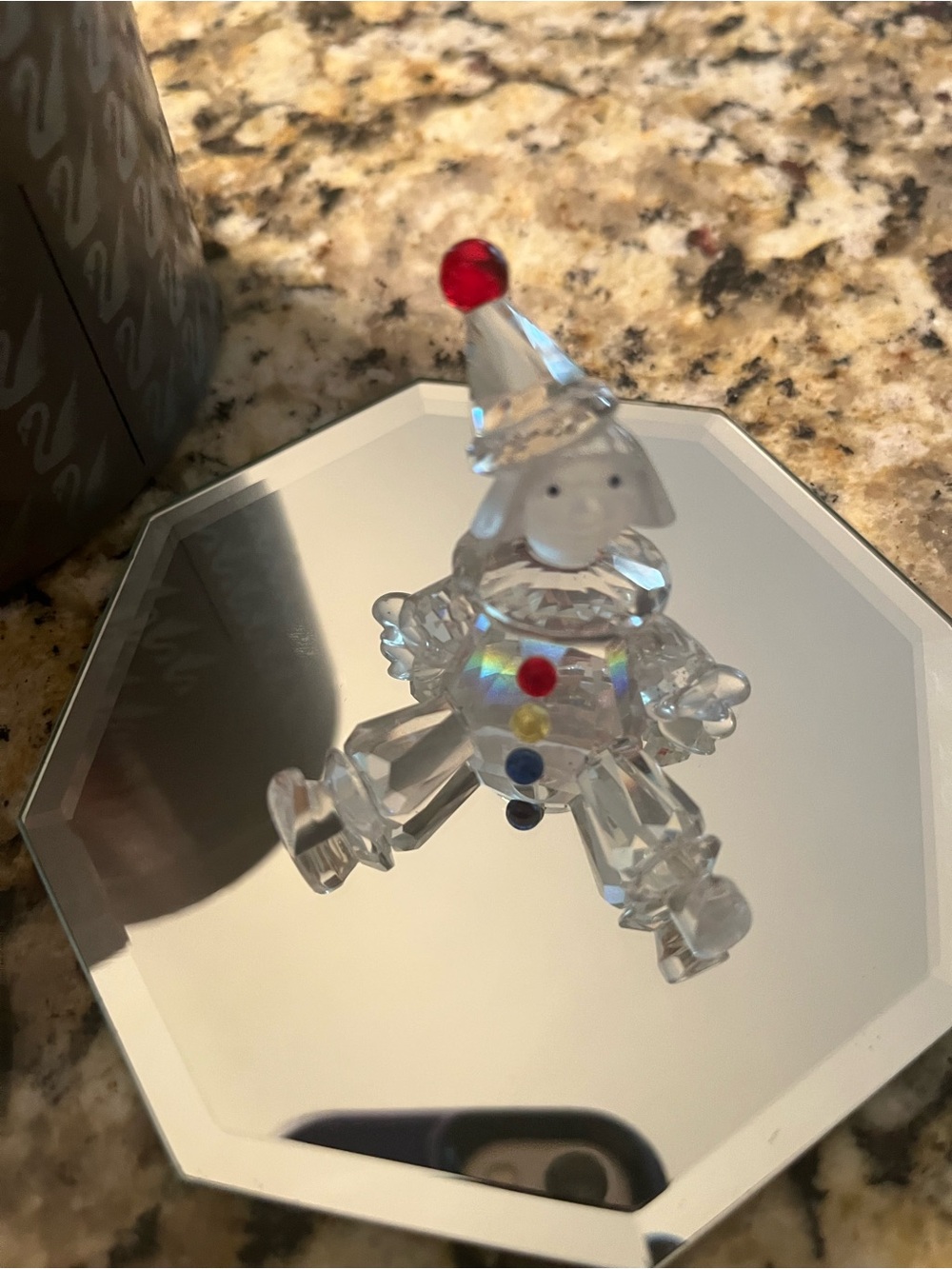 Swarovski Crystal Glass puppet figure Colored Accents. Original box and coa - Picture 2 of 7